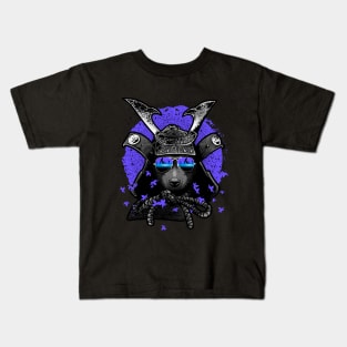 Dj Samurai bear Kids T-Shirt